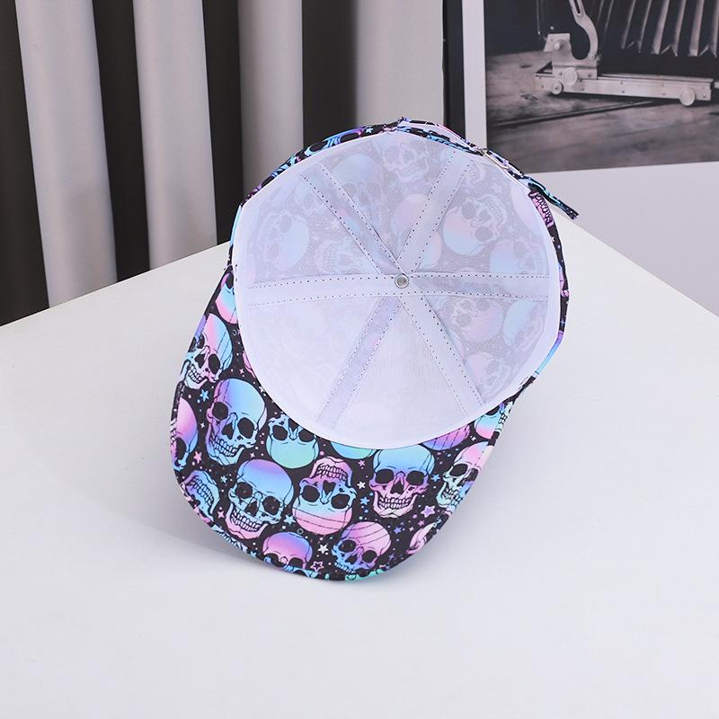New cross-border Halloween baseball cap, outdoor casual sun hat for women, fashionable and versatile, popular printed duckbill cap