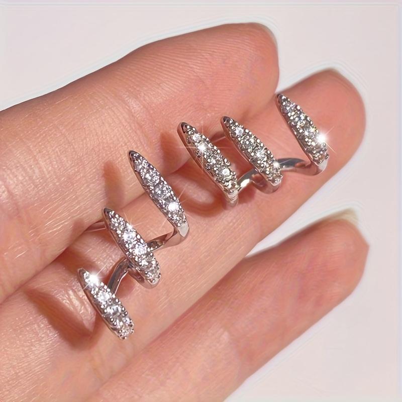 925 Silver Geometric Stud Earrings with Cubic Zirconia, Sparkling 3-Prong Design, Hypoallergenic Unisex Ear Jewelry, Jewelry for Daily Wear & Parties, Elegant Daily & Party & Graduation Gift for Men & Women gold-tone religious teengirl