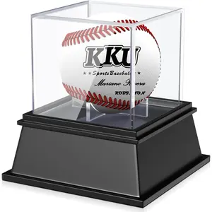 UV Protected Acrylic Baseball Display Case, Official Size Cube Box Ball Storage Holder for Baseball Memorabilia Display