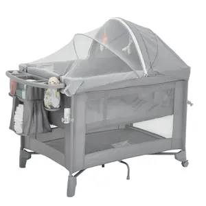5-in-1 Multi-Functional Baby Bassinet & Bedside Sleeper – One-Push Setup, Portable Crib, Diaper Changer, Comfortable Mattress, Rotating Toy Bar & Insect Net – Perfect for Newborns, Infants & Toddlers-party gift