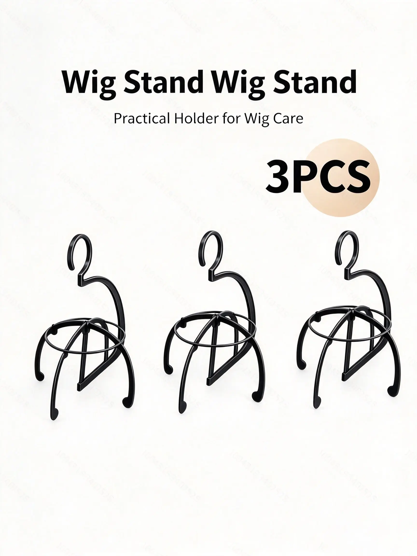 3 Piece Wigs Display Rack Set, Practical Commercial Design, Hollow Out Ventilated Hanging, Ideal for Hair Salon and Home Storage