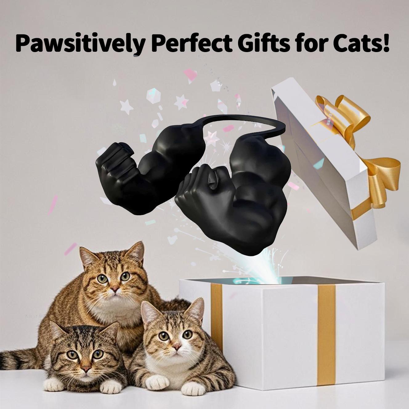 Viral Pick : Cat Toys 3D Printed Muscle Arms, Funny Printed Cat's Neck Arm with Muscle, Cats Costume Accessory for Pet Dress-Up, Cosplay, Christmas Parties & Photos