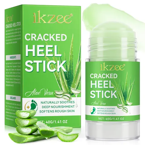 ikzee Aloe Vera Foot Care Stick 40g, Intensive Foot Care, Moisturizing Foot Care, Foot Moisturizer, Stick formula applies easily, caring for hard-to-reach areas like heels/toes without dirtying hands, absorbs quickly, moisturizing