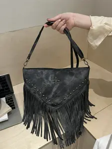 New Fashion Trendy Fringe Bag, Holiday Bohemian Style, Versatile Simple Elegant Shoulder Bag, Crossbody Bag, Perfect for All Seasons