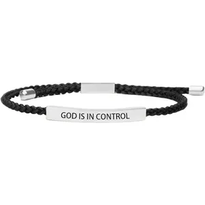 God Is In Control Letter Inspirational Christian Faith Bracelets  Braided Adjustable Stainless Steel Tube Bracelet for Women Men  Religious  Birthday