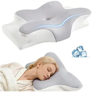 Ergo Cervical Neck Pillow for Deep Sleep – Ergonomic Neck Pain Relief Pillow, Orthopedic Contour Memory Foam Support, Odorless, Cooling Breathable Pillowcase, Promotes a Healthy Sleep Position