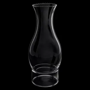 Oil Lamp Chimney Replacement Fits 3-Inch Fitter Clear Hurricane Glass Shade Approx. 8.3" Tall Wave Top Kerosene Lamp Chimney for Vintage Oil Lamps