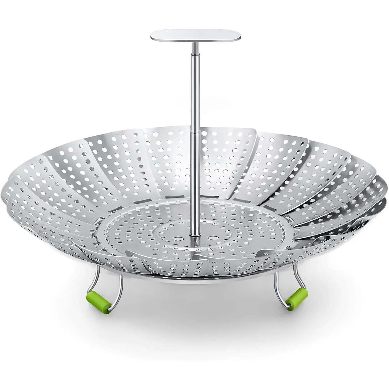 Steamer Basket, 3rd Generation Stainless Steel Vegetable Steamer with Extendable Handle for Cooking Food, Folding & Expandable Veggie Steam Insert, Fit Various Size Instant Pot (5.5" to 9")