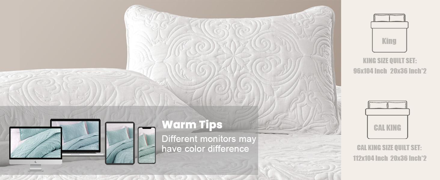 Queen Size Bedding Set with 2 Pillow Shams, Lightweight Taupe Full Queen Bedspread with Vintage Damask Pattern, Soft Bedspreads Coverlets for All