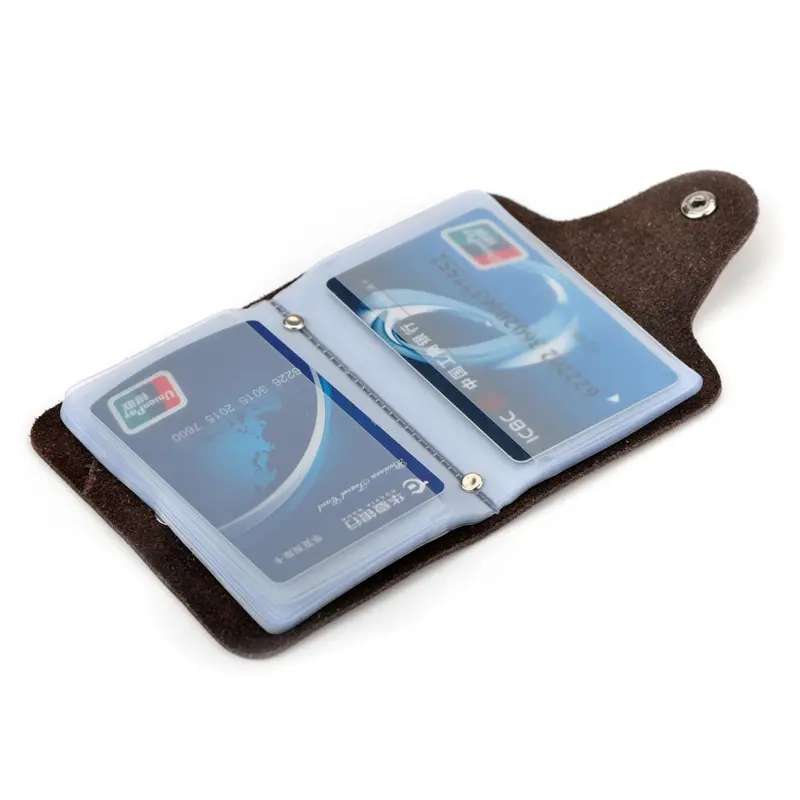 Waterproof Card Case Wallet with 24 Clear Slots, 1 Count Business Card Organizer Holder with Snap Closure, Desk Accessory for Home & Office, Office Accessories, Card Storage Card Carrying Holder