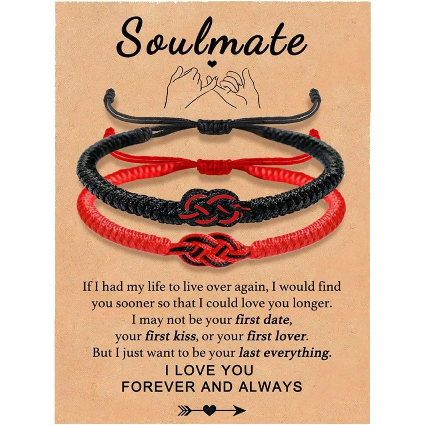 Unisex Couple Concentric Knot Bracelet, Adjustable Synthetic Fiber Rope Braided Fashion Accessory, Emotional Guardian Holiday Gift