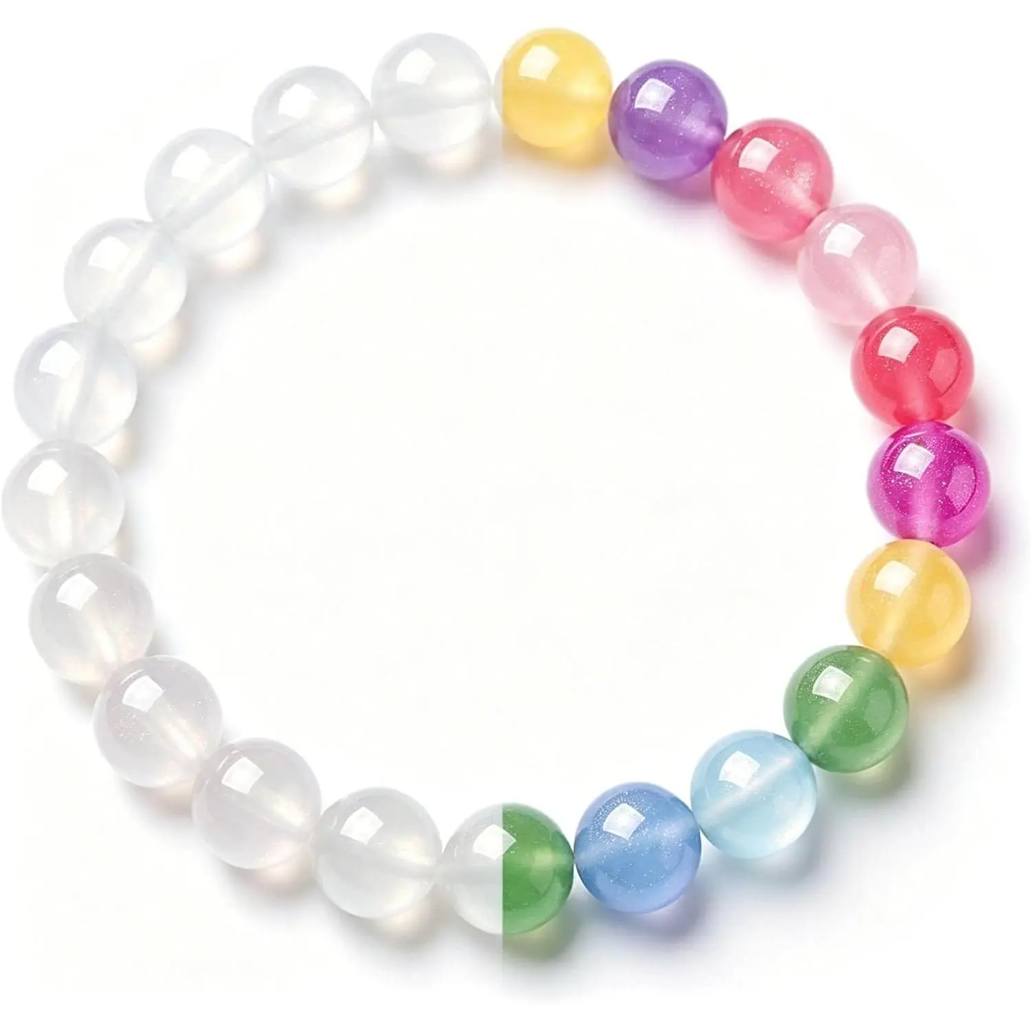UV Reactive Dopamine Bracelet Rainbow Beaded  for Women Color Changing Bracelet for Summer  Festival Outfit Y2K Accessories Birthday