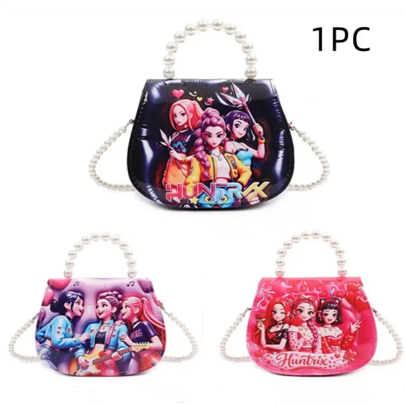 Cute singing girl pearl handle crossbody bag, children's shoulder bag, lightweight and fashionable handbag for travel, parties, school, and holiday gifts, including doll accessories, adjustable shoulder straps, convertible shoulder bags, Artsy bag