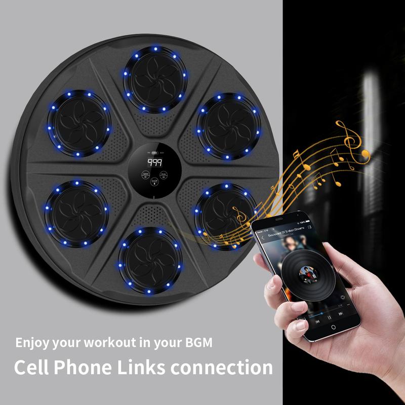 Music Boxing Six-Target Training Machine with Gloves - Wall Mount Fun Fitness for Kids,Music Boxing Machine，Boxing， Wall Mount Boxing Machine - Smart Fun Fitness Gear for All Ages,Interactive Boxing Trainer - Enhance Workout Fun with Free Boxing Gloves