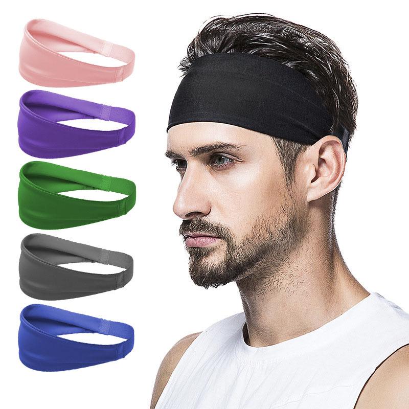 2PCS Stretchy Athletic Headband Sweat Proof Hair Band for Men Women Perfect for Yoga Cycling Basketball