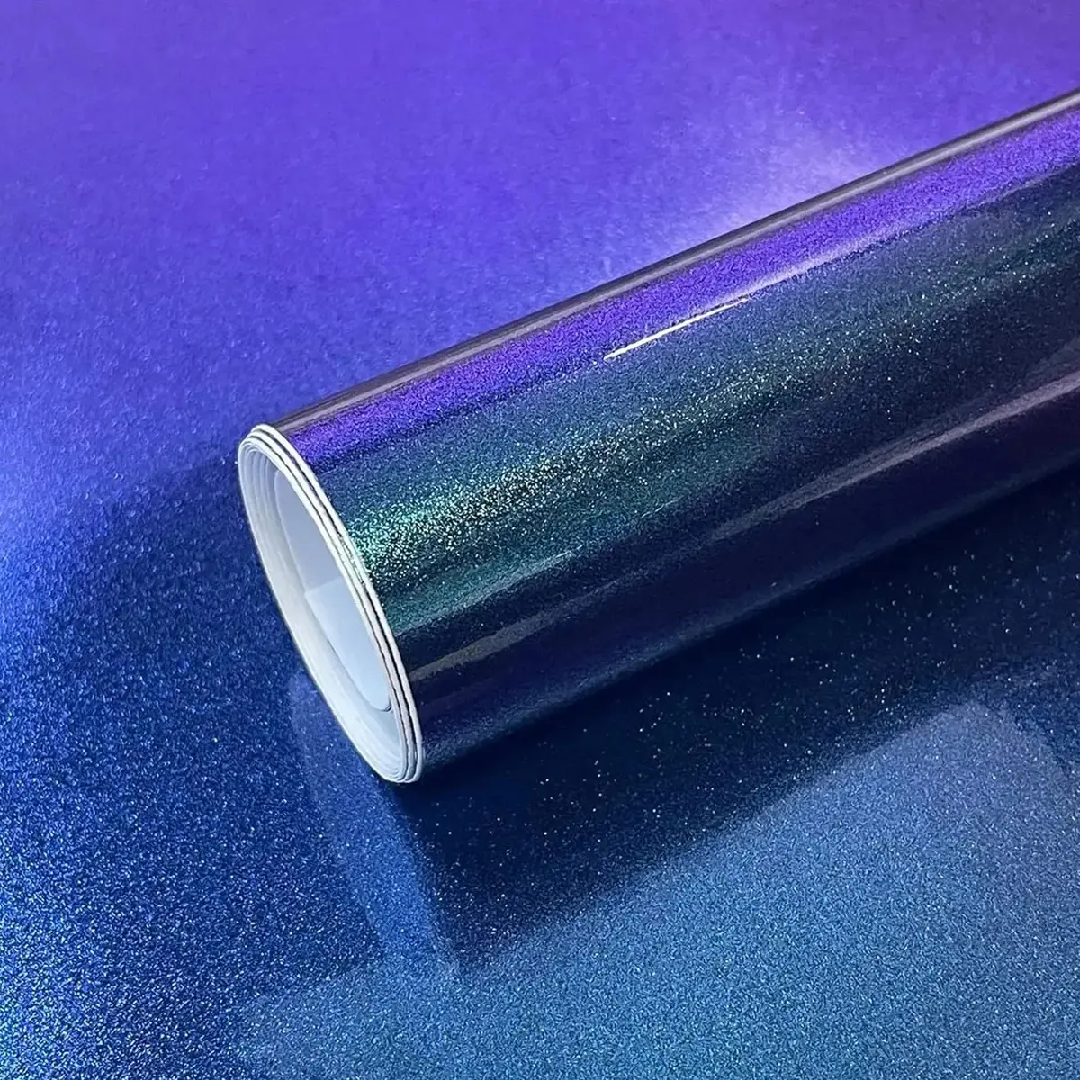 Ultra Glossy Purple Blue Pearl Glitter Metallic Chameleon Vinyl Wrap Film Car DIY Sticker Decal Vinyl Wrap For Cars With Air Release Self Adhesive