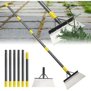 Garden Flat Shovel - Floor Scraper, 60" Multifunctional Garden Cleaning Shovels, Heavy Duty Floor Scrapers Long Handle,Metal Weeding Scraper for Lawn Edging, Snow Ice Removal,Snow Ice Scraper