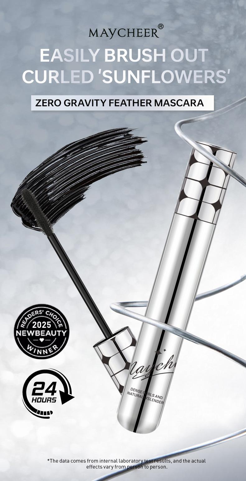 MAYCHEER Zero Gravity Feather-Light Mascara, Lengthening, Curling, Natural, Non-Smudging, Long-Lasting, Waterproof, Setting, for Women