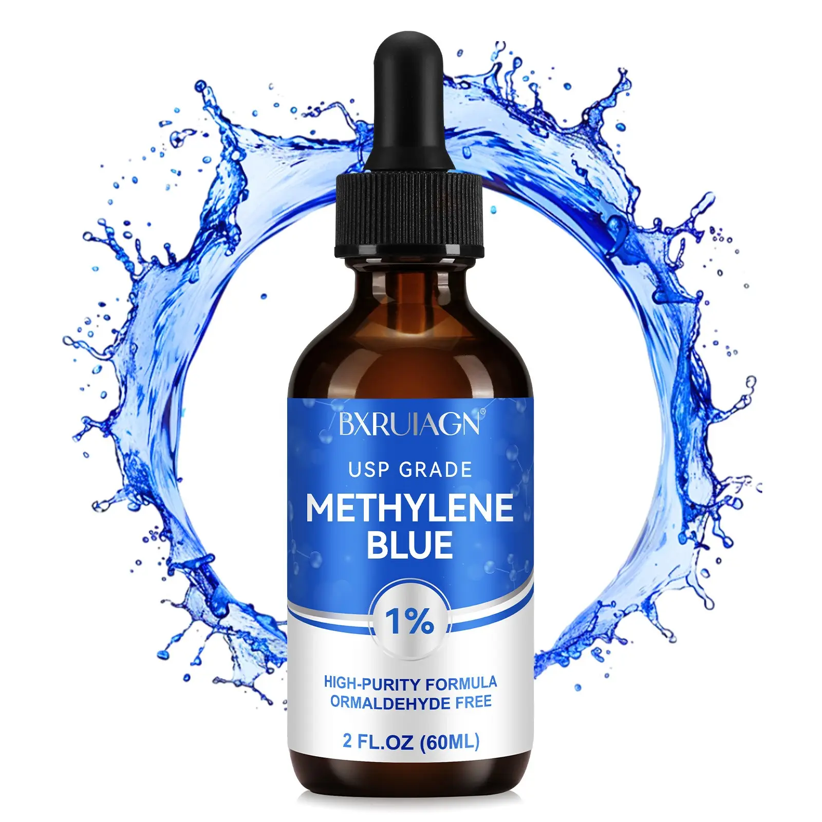 Methylene Blue Drops 60ML, USP Grade Daily Body Care Solution, Formaldehyde-Free, Safety Guaranteed, Unisex, Ideal for Everyday Use