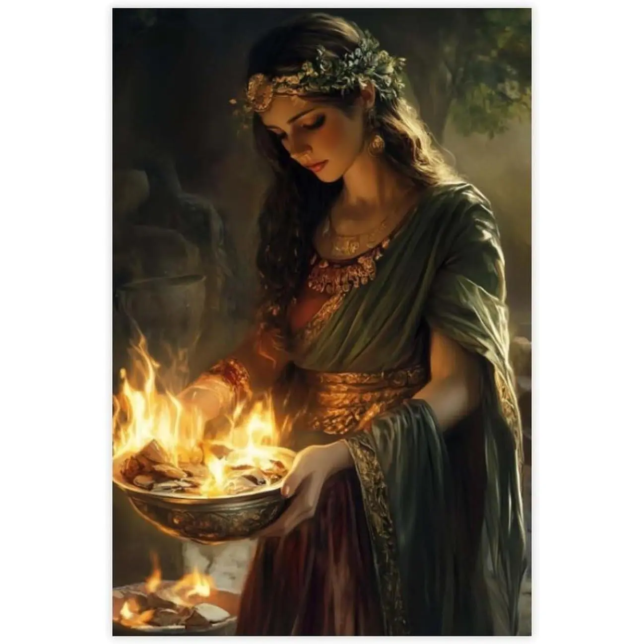 Vintage Hestias Goddess Poster Canvas Wall Art Aesthetic Prints Painting Artwork Rooms Living Room Bedroom Church Posters Wall Decoration