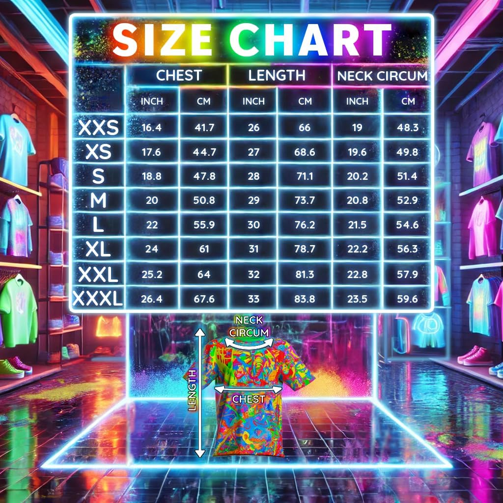 Neon Glow Blacklight UV Reactive Party Rave Handmade Art Tee Sport Top Workout Shirt Women Unisex Men Design T-Shirt