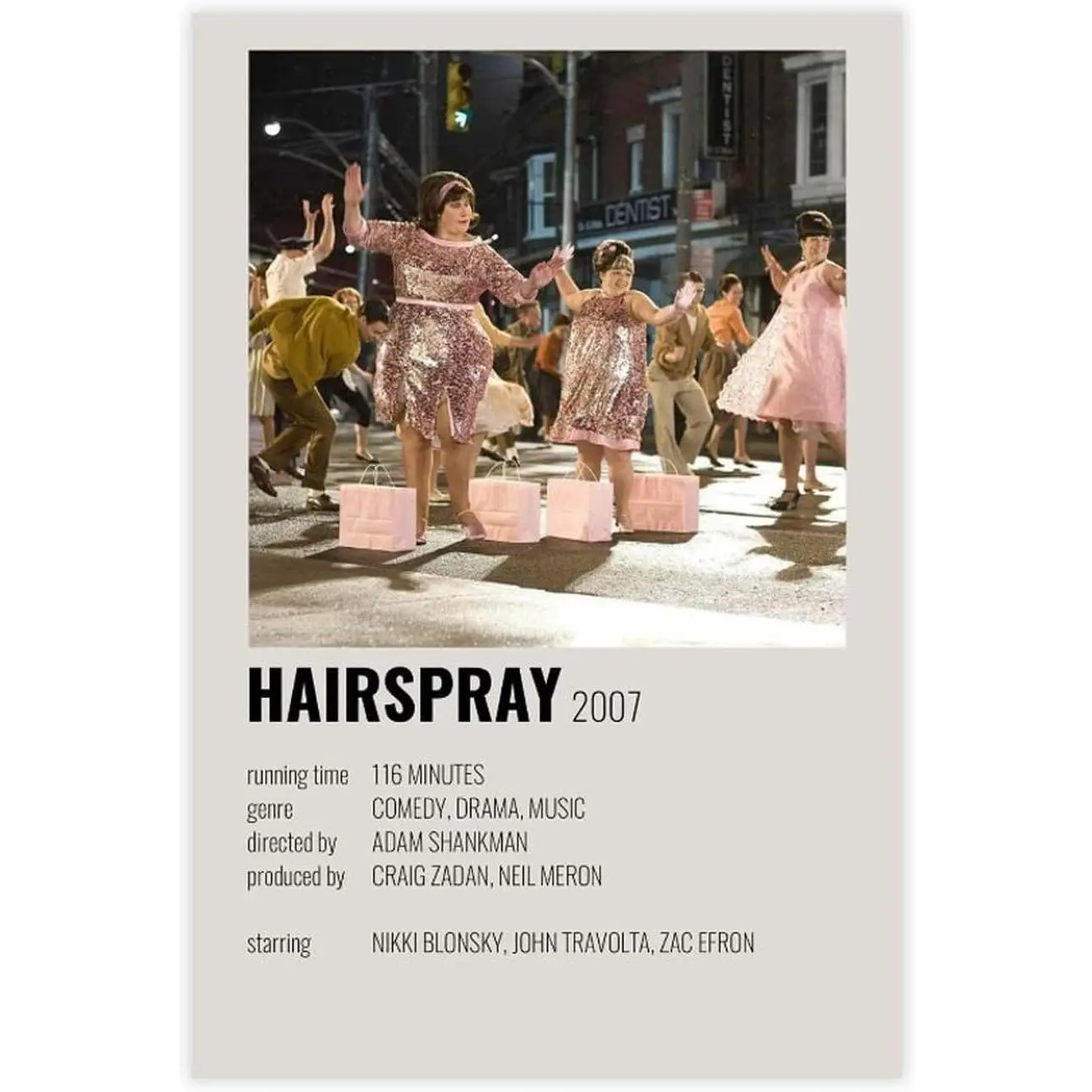 Hairspray Movie Art Poster Hallway Restaurant Decoration 5 Canvas Poster Wall Art Decor Print Picture Paintings for Living Room Bedroom Decoration