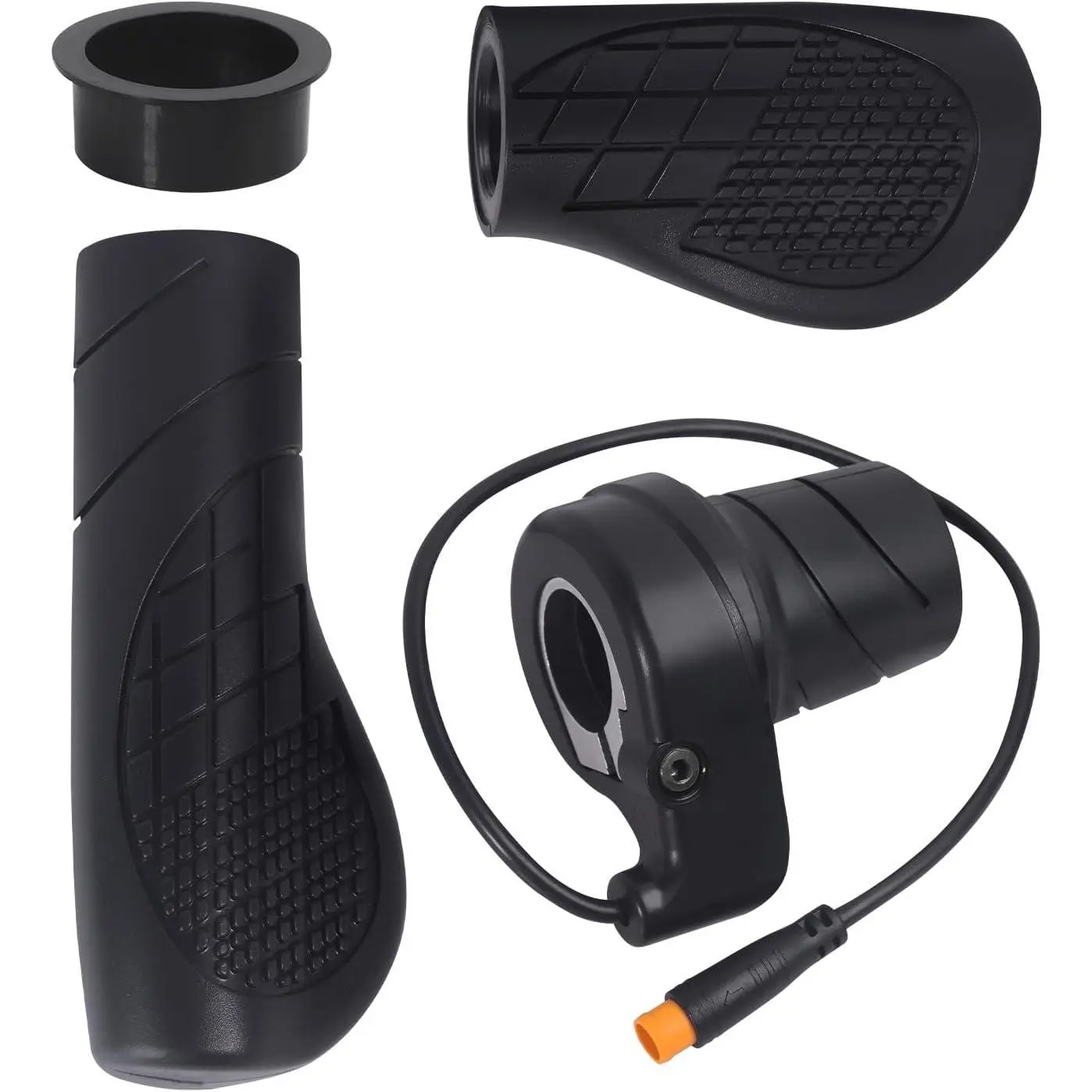 Ebike Half Twist Throttle, Half-Twist Handle with Waterproof Plug, Ebike Thumb Throttle, Fit for 12V-72V Speed Accelerator Ebike MTB