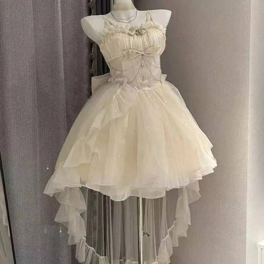Women's Fitted Halter Neck Sleeveless Gingham Dress - Sweet Bow, Button Front, Lace Ruffle Hem, Cottagecore Party Clothes for Summer Picnic Outfits