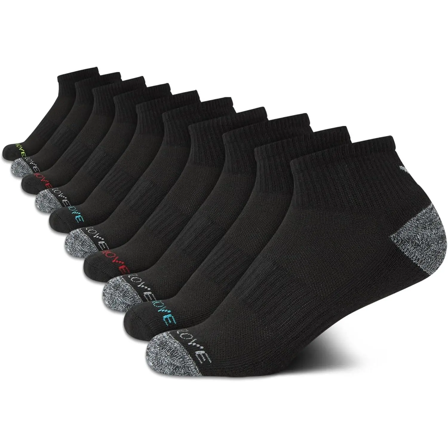 Boys Athletic Socks - 10 Pack Athletic Quarter Socks Kids Running Soccer Cycling Workout Sock (Shoe Size 4-8)Gift.