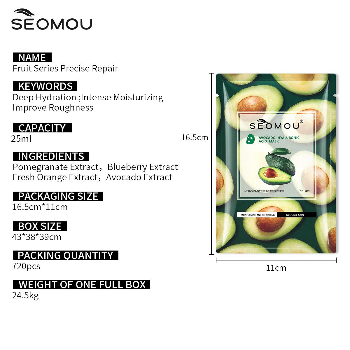 Fruit facial mask, sheet mask, moisturizing and hydrating facial mask