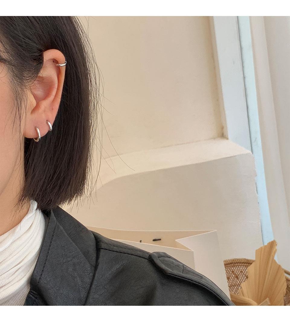 925 Silver ring earrings for women, no need to take them off when sleeping. Korean cold style, small and versatile, popular ear rings and ear buckles
