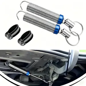 GJANSH 2 PCS Car Trunk Spring, 5.9"-9.44" HighCarbon Alloy Steel Full-Thread Screw-Adjustable Automatic Lifting Spring Device,Multi-Functional Auxiliary Opening Accessory,for Most Models (Silver)