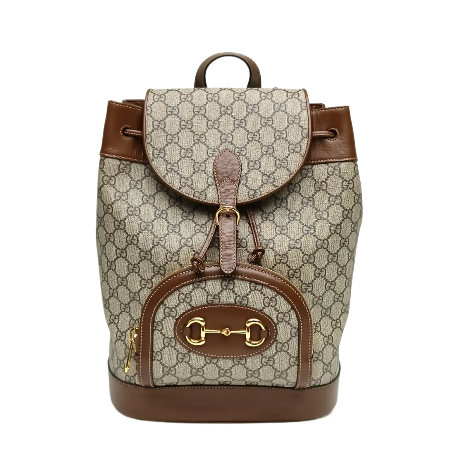 Pre-owned GUCCI Monogram PVC 1955 Horsebit Backpack P236169721