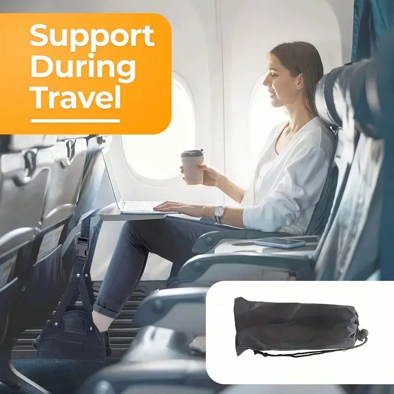Portable Adjustable Versatile Compact Lightweight Airplane Foot Hammock, Travel Leg Rest Support Cushion, Comfort Plane Sleeping Foot Rest, Ideal Gift for Travelers