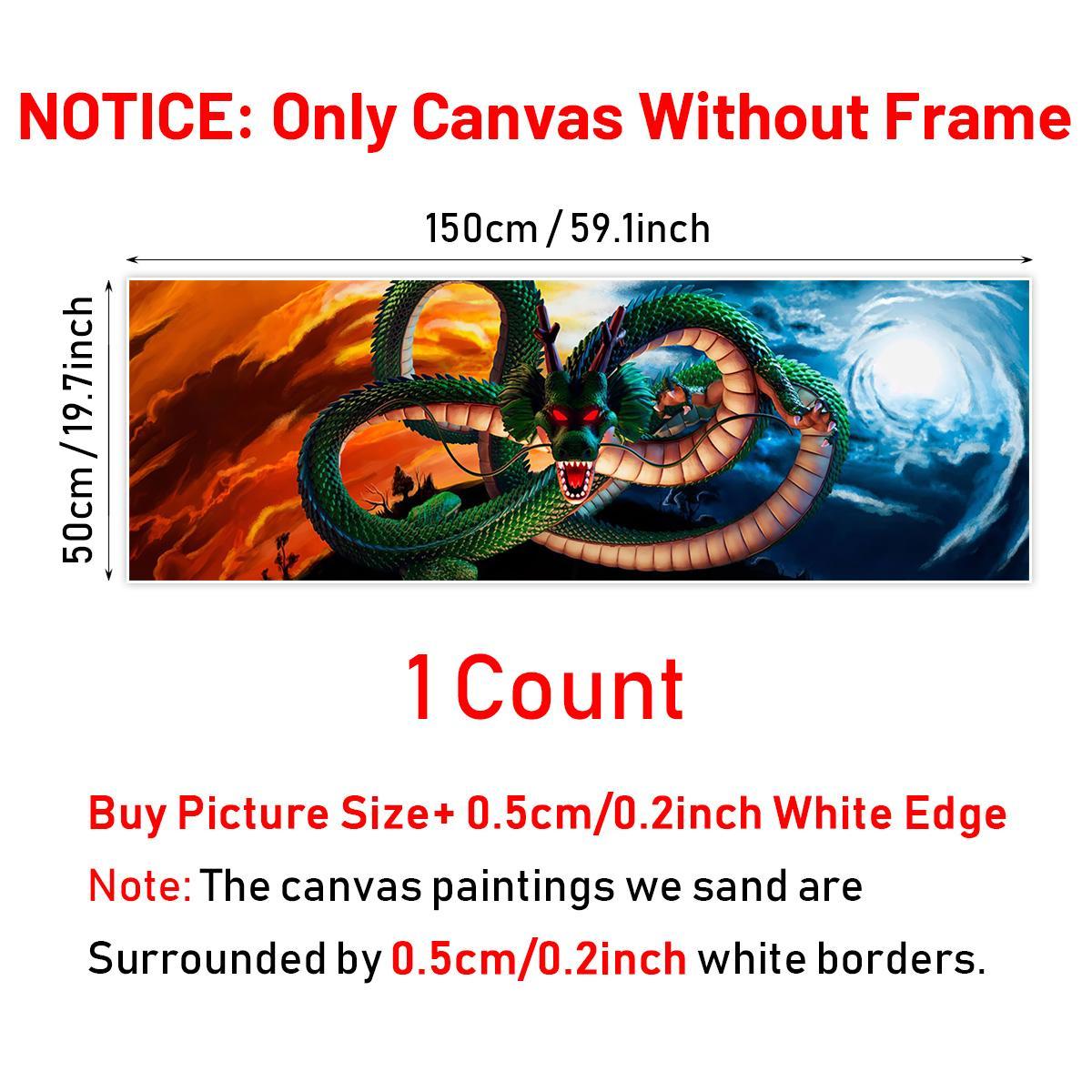 Dragon Pattern Canvas Painting without Frame, 1 Count Creative Dragon Pattern Wall Art, Wall Art Decor for Home Living Room Bedroom Office, Art Wall Decoration