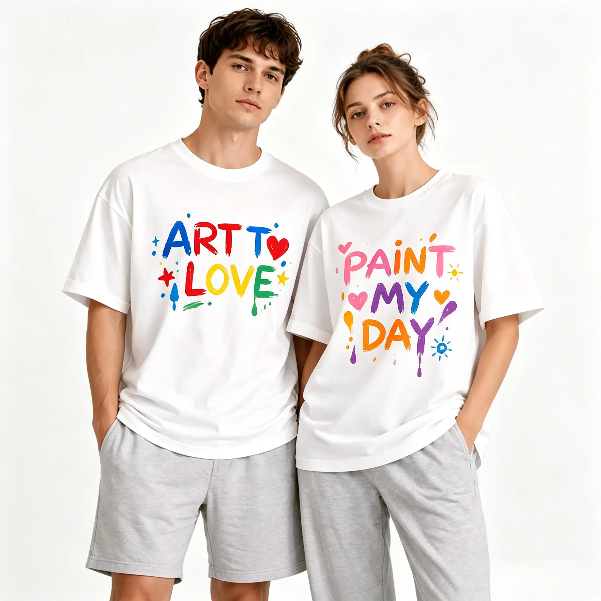 Funny Matching Couple T-Shirt, I Love to Finger Paint I'm Paint Graphic Tee, His and Hers Matching Shirts, Couples Gift, Unisex Cotton Tee