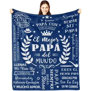 Nice Gifts for Dad, Spanish text blanket, an emotional gift for PAPA,Happy Birthday Dad, Birthday Gifts for Dad, The Coolest Dad, Dad Blanket Spanish 50x60in, The Best Dad Ever...