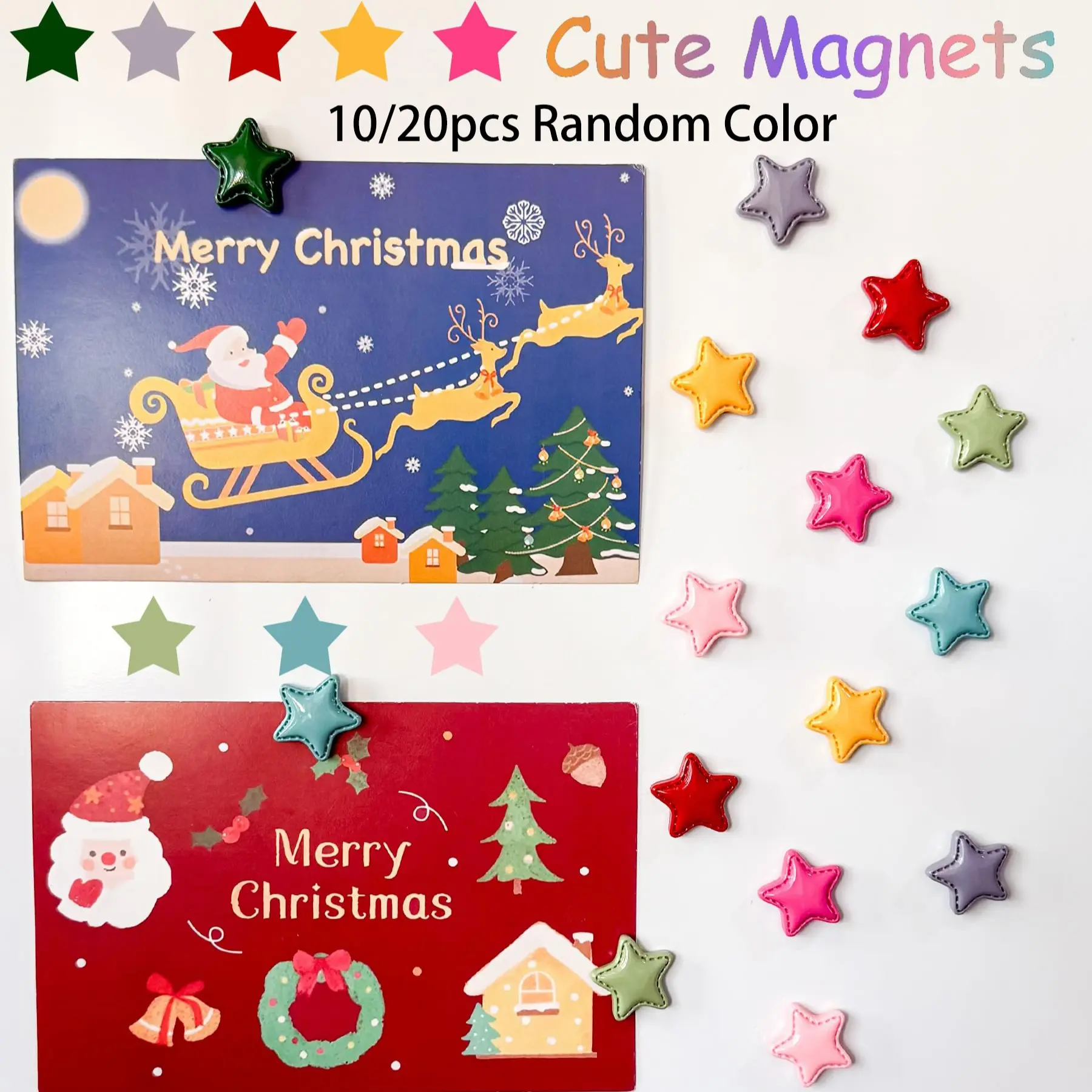 10/20pcs Cute Fridge Magnets,Colorful Strong Star Magnets Refrigerator | Colorful 3D Craft Decor Magnet,Fun Strong Fridge Magnets for Kitchen,Office Whiteboard, Cabinet and Locker