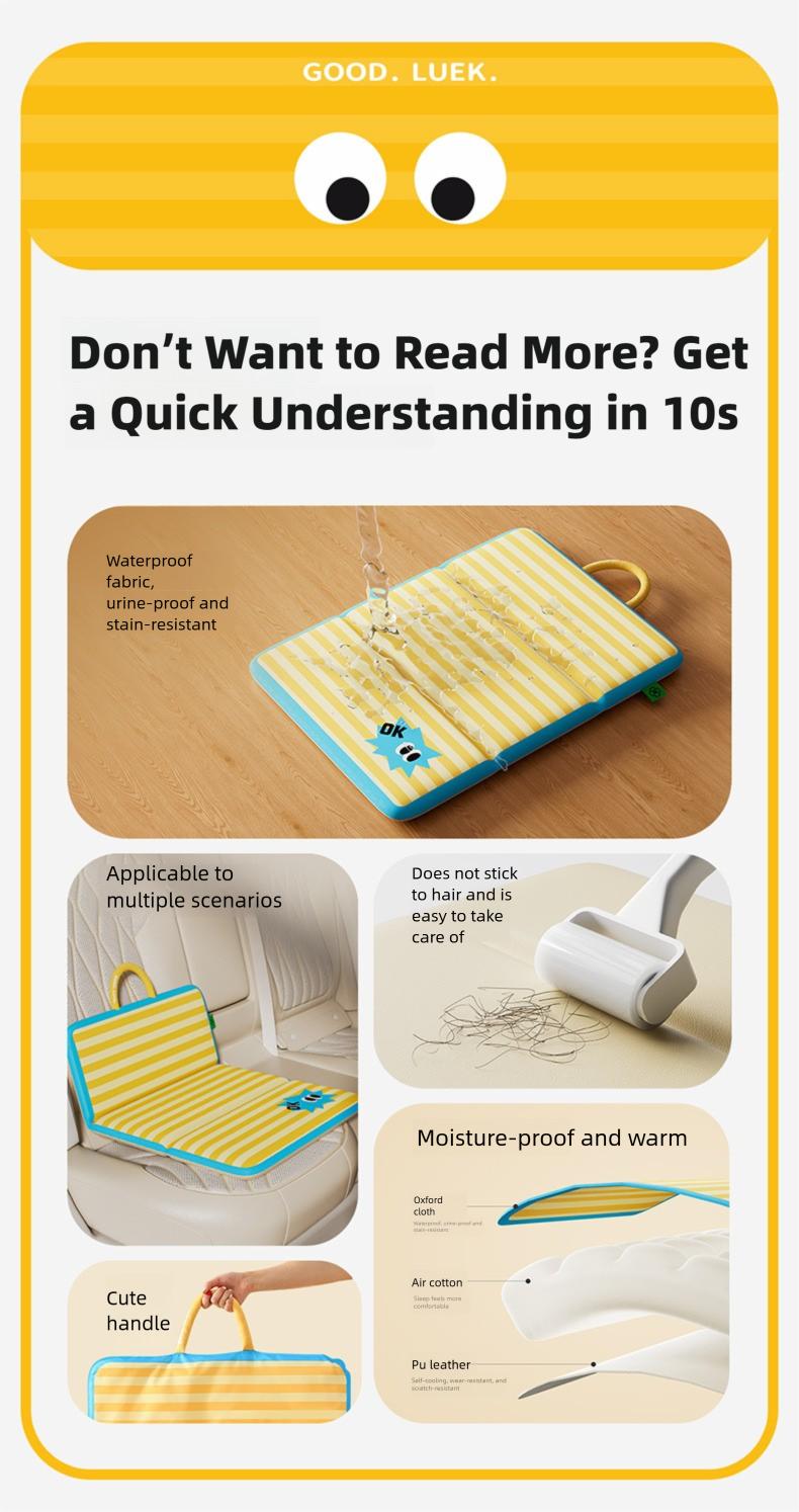 New all-season pet mat, double-sided, foldable, with handle, suitable for dogs and cats