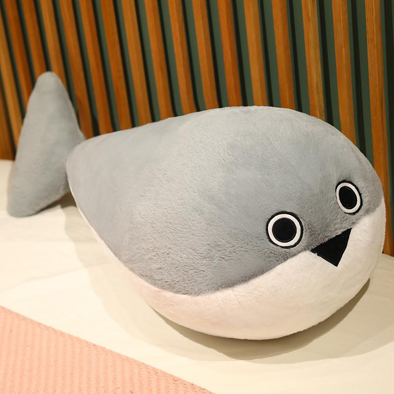 50/80/100CM Sacabambaspis Grey Lifelike Fish Doll Plush Toy Stuffed Pillow Sea Animals Toys Sofa Cushion Decor for Kids Girls
