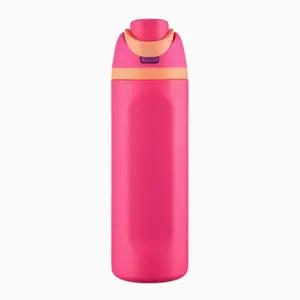 Stainless Steel Water Bottle with Straw, 24 oz, Thermal Insulated, BPA-Free. Keeps drinks cold/hot for hours, leak-proof straw, reduces single-use plastic waste.