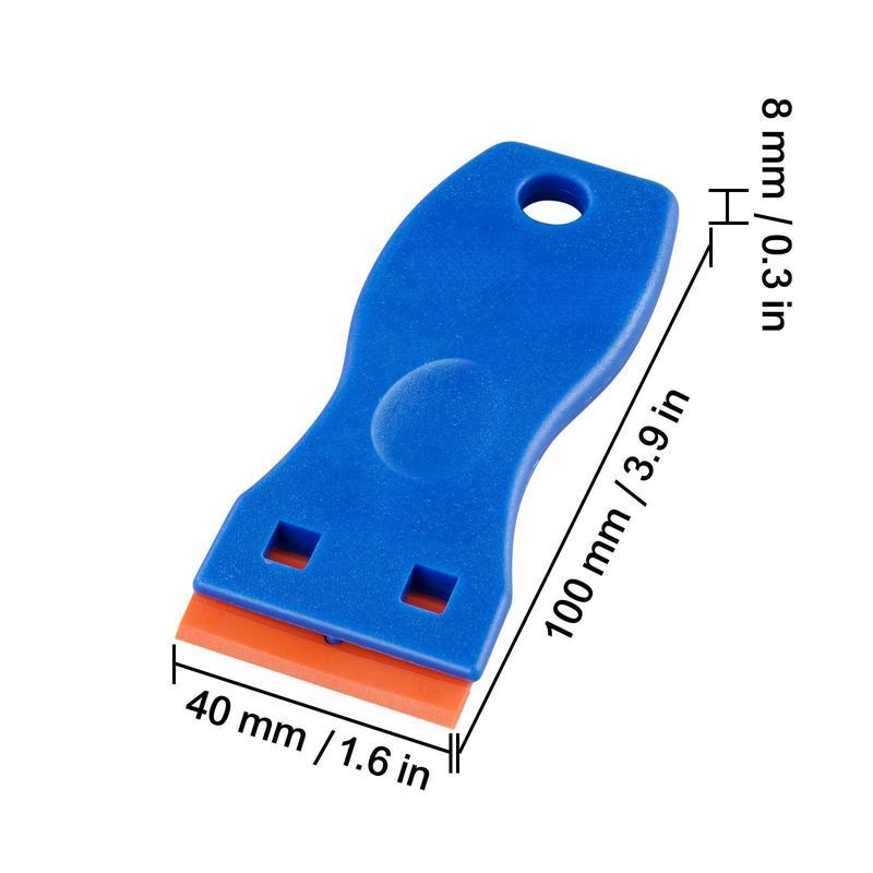 Plastic Razor Blade Scraper, 2PCS Scraper Tool, 120PCS Plastic Blades, Cleaning Scraper Remover for Stickers, Decals, Adhesive, Labels, Paint from Glass, Car, Window, Caulk, No Scratches, Blue