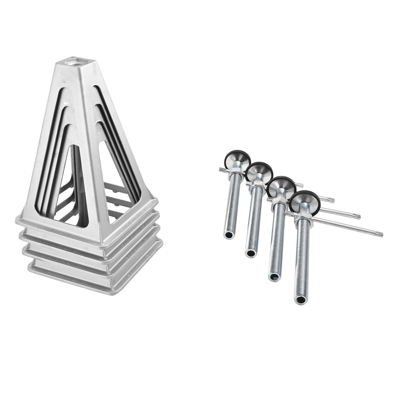 RV Stabilizer Jacks,  4 Pack Aluminum RV Leveling Jacks, RV Stack Jacks for RV Travel Trailer Camper, Single Screw Jack Support up to 6000 Lbs, Adjustable from 11 inch to 17 inch