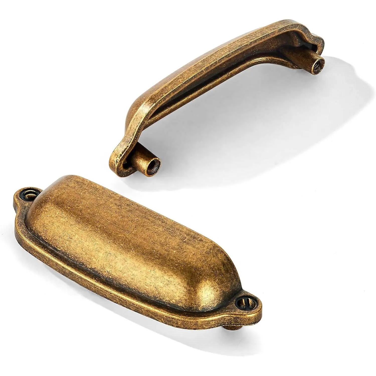 10-piece set 3inch (76mm) drawer handles, antique brass cabinet handles, kitchen cabinet hardware, bathroom cabinet drawer handles, dressing table handles