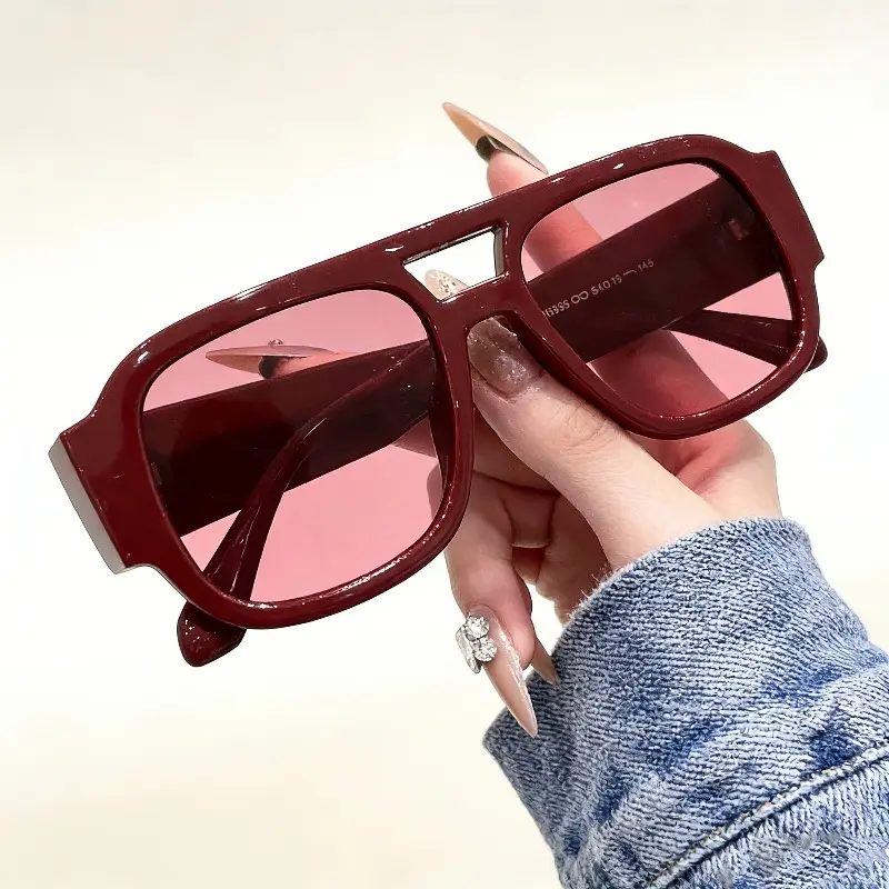 Unisex Stylish Aviator Sunglasses - Trendy Rectangle Frame, Geometric Design, Square Shades, Men's Sunglasses, Stylish Shades, Perfect for Outdoor Activities & Daily Wear, Trendy Stands Out in Style, Square Sunglasses, Geometric Sunglasses