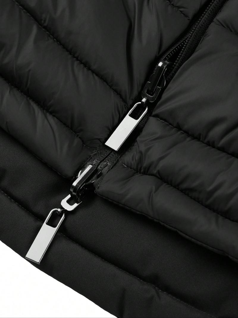 Women's Winter Hooded Jacket, Large Size, Double-Sided Pocket Cotton Coat, Casual Fitted Long Sleeve, Fall & Winter Commuter Wear