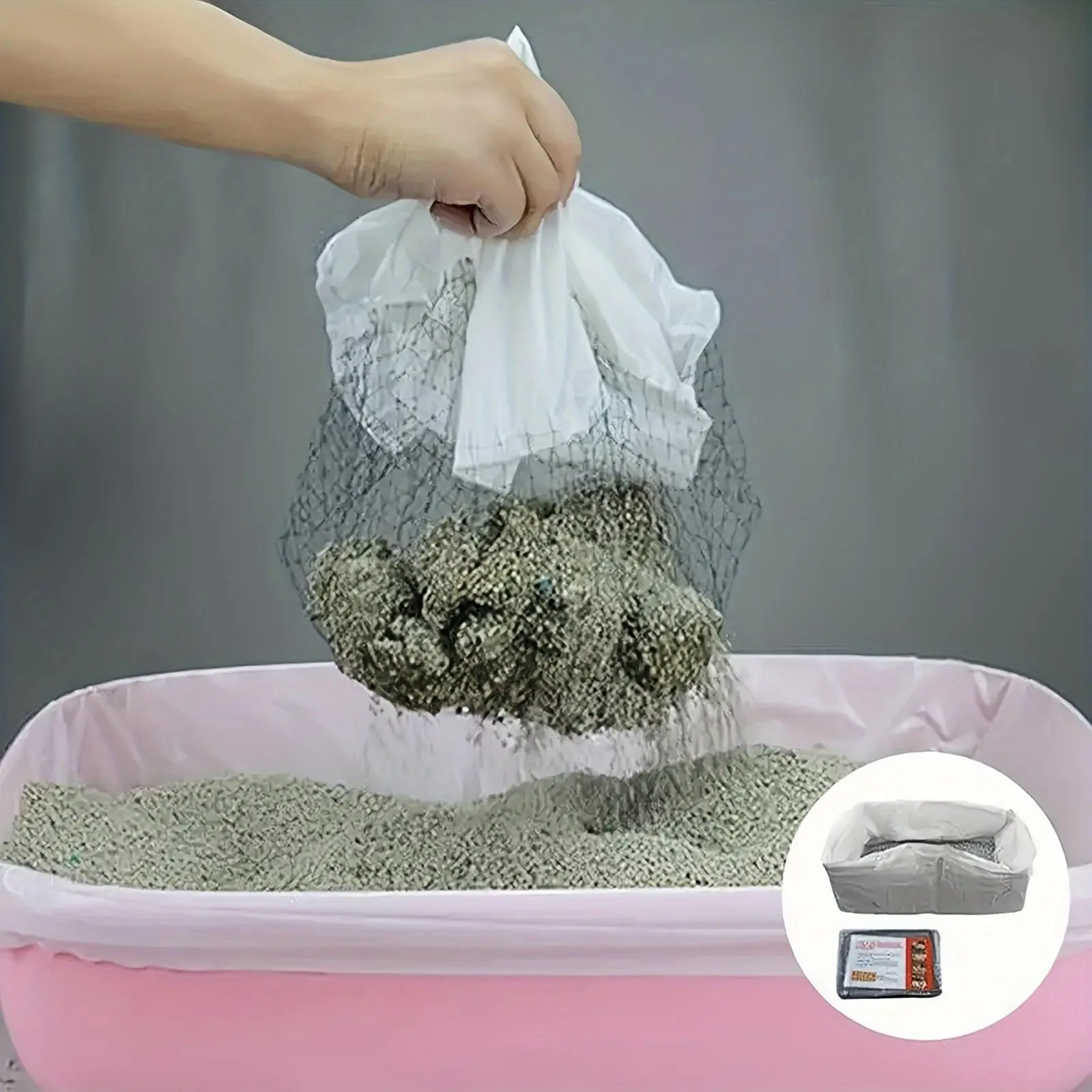 10-Pack Reusable Hands-Free Cat Litter Filter Mesh, Pet Waste Bin Liner, Disposable Litter Pad, Easy-To-Use Design, Durable Material