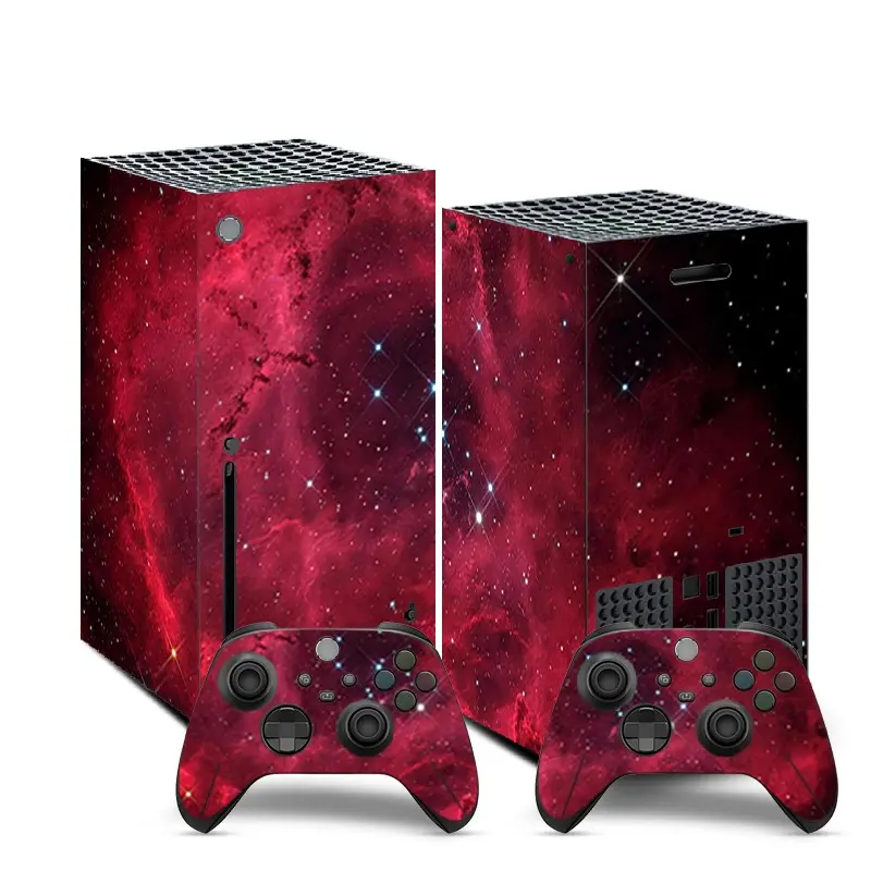 Xbox Series X Vinyl Stickers Set, Galaxy Nebula Art Design, Waterproof Scratch-Resistant, Removable Without Residue, Console & Controllers