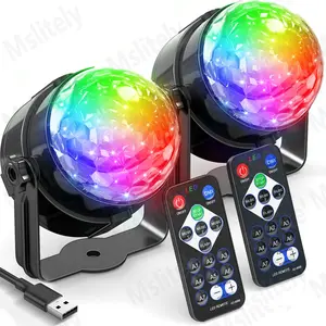 2-pack USB-powered disco lights, Led Light Up, Adjustable Led Lighting, with remote control and sound activation, 3 operating modes, adjustable rotation speed, suitable for Christmas, family parties, and holiday gifts