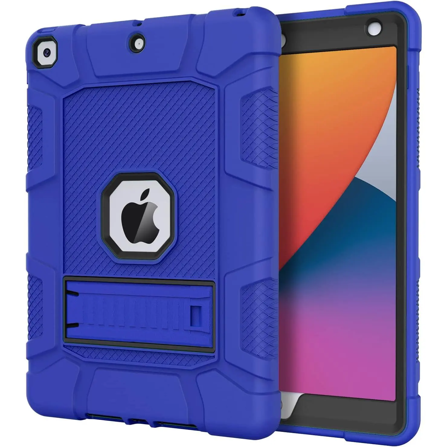 Case for iPad 9th Generation/iPad 8th Generation/iPad 7th Generation (10.2 Inch, 2021/2020/2019 Model), Heavy Duty Shockproof Rugged Protective Case for iPad 10.2 inch, Blue
